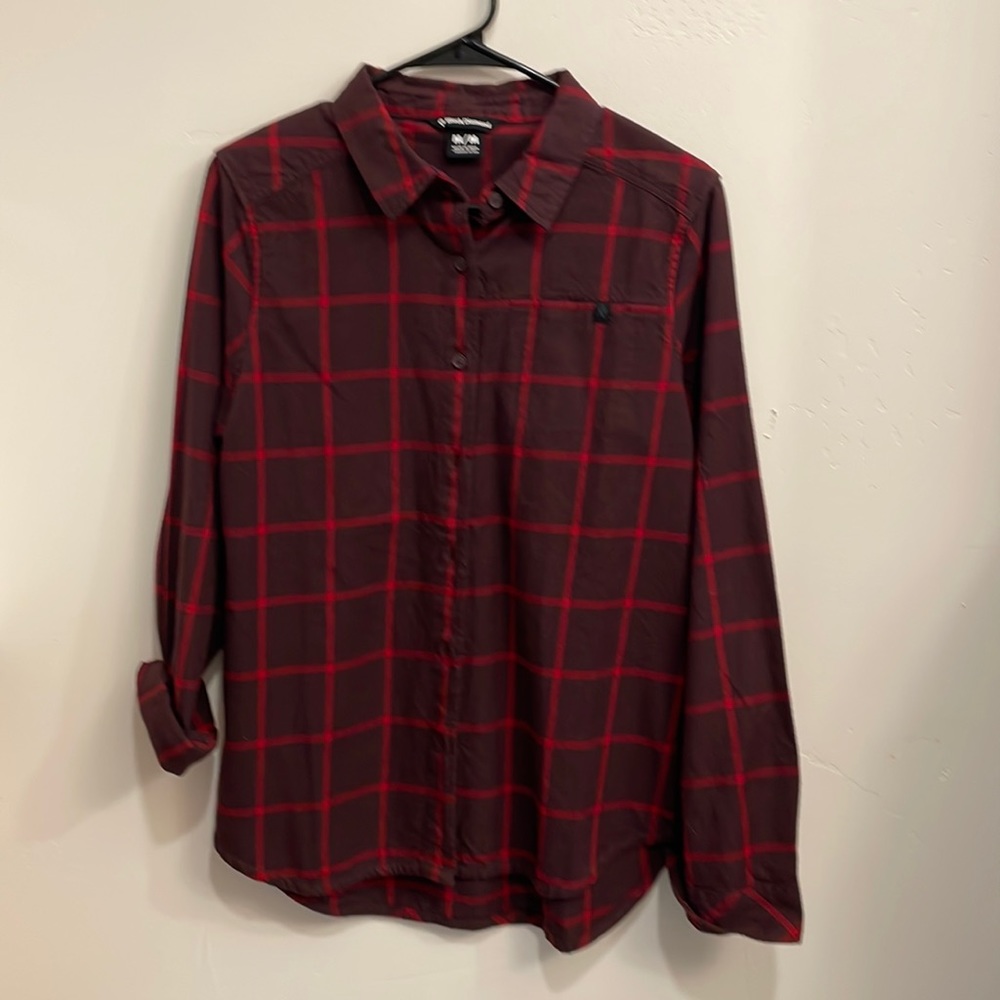 Women’s Black Diamond‎ Serenity Flannel Shirt Bordeaux/Vermillion Plaid MEDIUM
